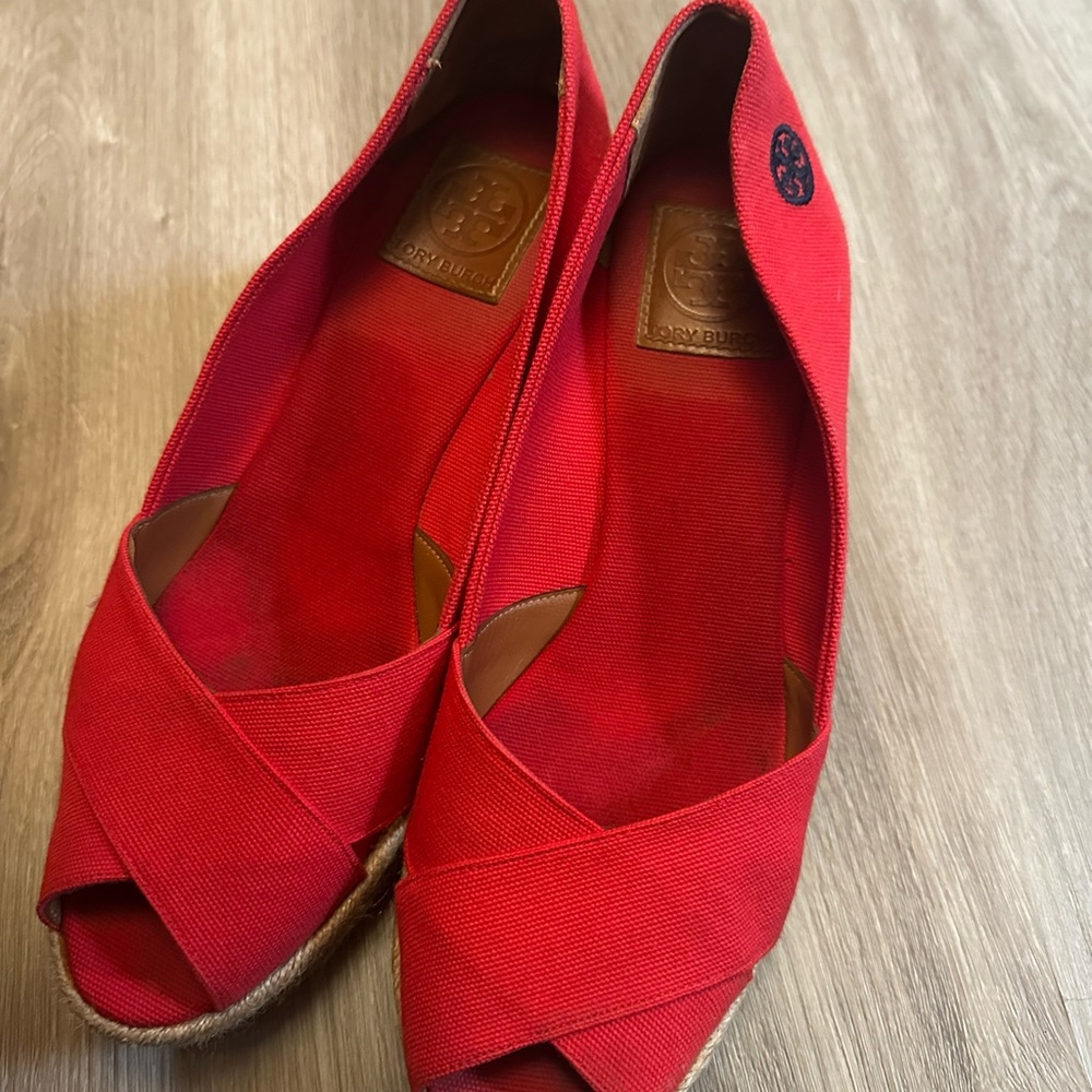 Tory Burch red espadrilles size 11